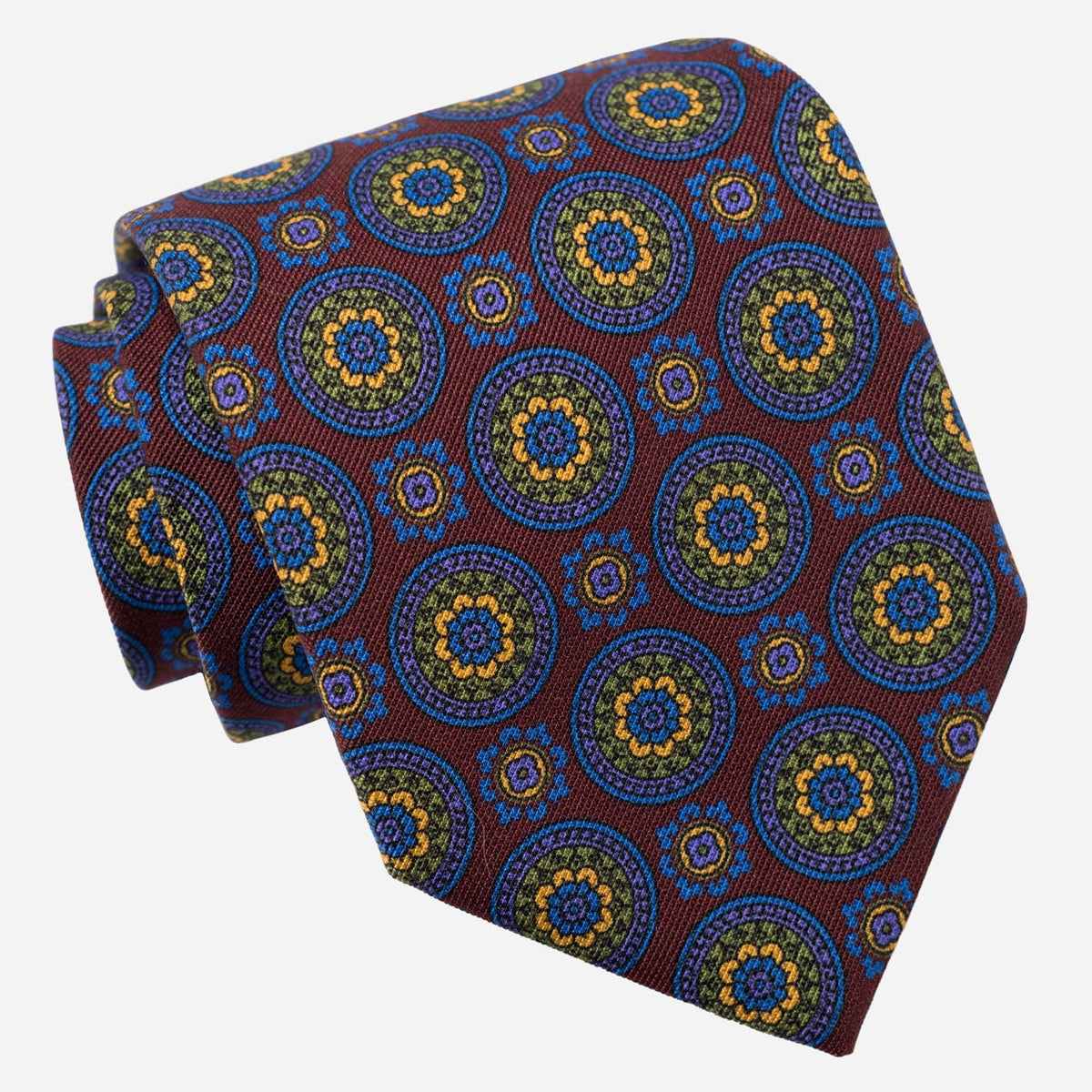 Burgundy Handmade Italian Silk and Wool Tie