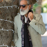 best luxury men's wool backed silk scarf made in Italy