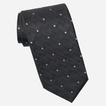 Italian Designer Black Silk Jacquard Tie
