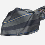 Italian Grey Silk Tie Woven Stripes