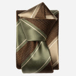 Italian Designer Green and Brown Tie