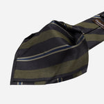 Italian Woven Stripes Navy and Green Tie