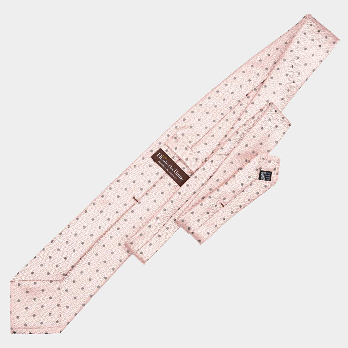 Pink Polka Dot Italian Handmade Silk Tie