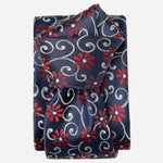 Italian Designer Red and Navy Silk Tie