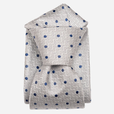 Grey Polka Dot Italian Handmade Silk Tie