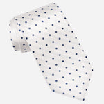 White Polka Dot Italian Silk Handmade Tie