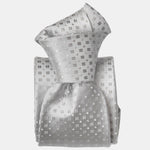 Silver Formal Silk Jacquard Tie - Made in Italy