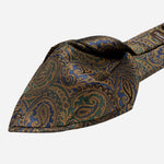 Men's Emerald and Sapphire Paisley Silk Tie