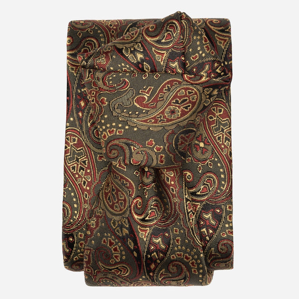 Italian Green Paisley Handmade Silk Tie