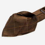 Italian Plaid Brown Handmade Silk Tie
