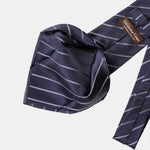 Navy Blue Italian Silk Striped Tie