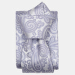 Italian Periwinkle Silk Paisley Formal Tie
