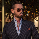 Handmade red silk ascot tie