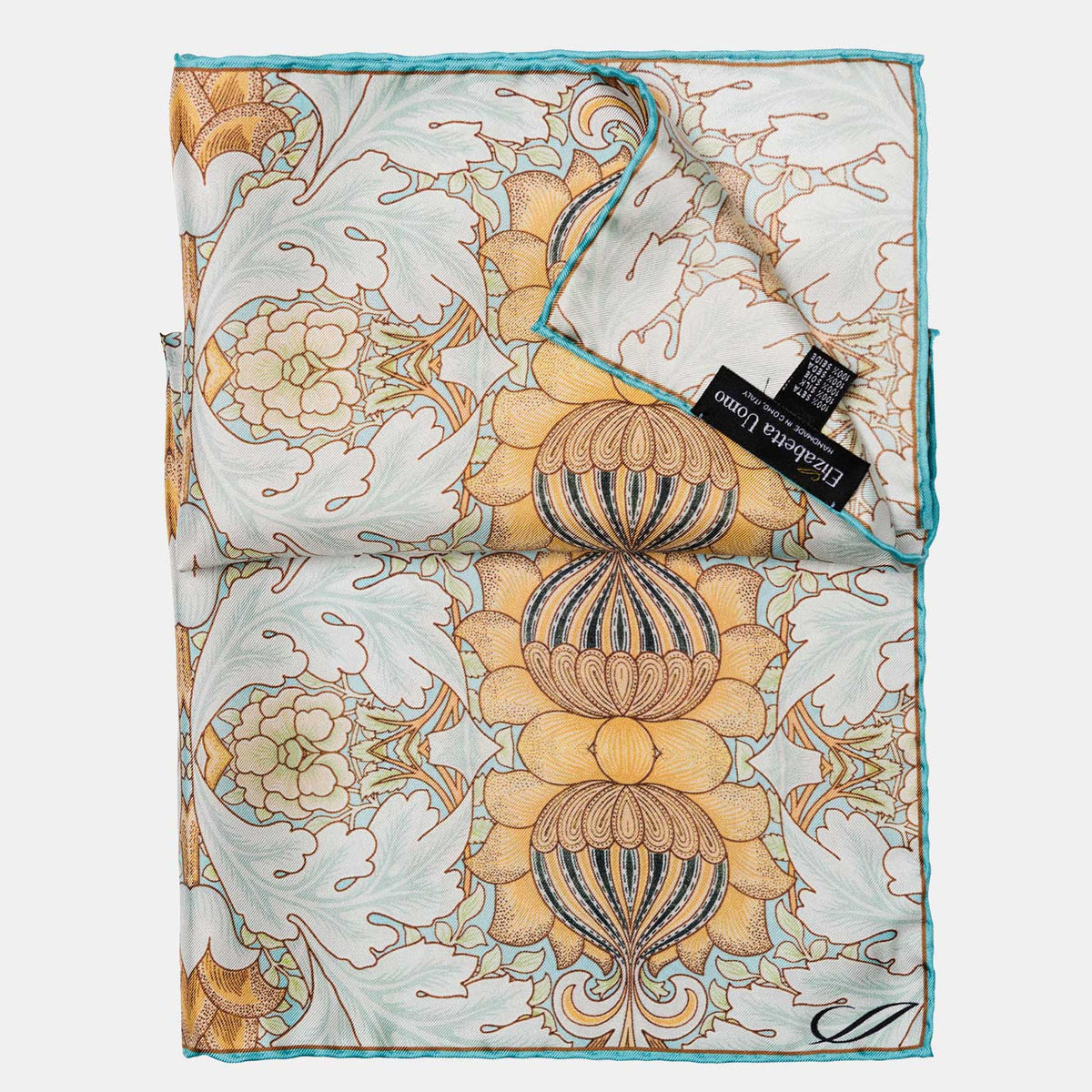 Aqua Silk Italian Suit Pocket Square