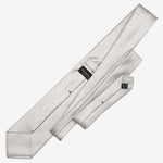 Italian Designer Silver Silk Necktie