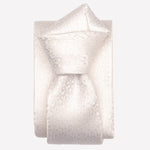 Italian Designer White Silk Necktie