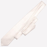 Italian Designer White Silk Necktie