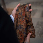 Large madder silk hand rolled pocket square
