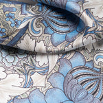 Blue and Tan Silk Italian Suit Pocket Square