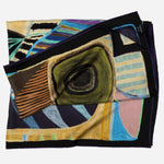 Blue and Plum Italian Silk Square Scarf
