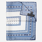 Blue and White Silk Italian Pocket Square