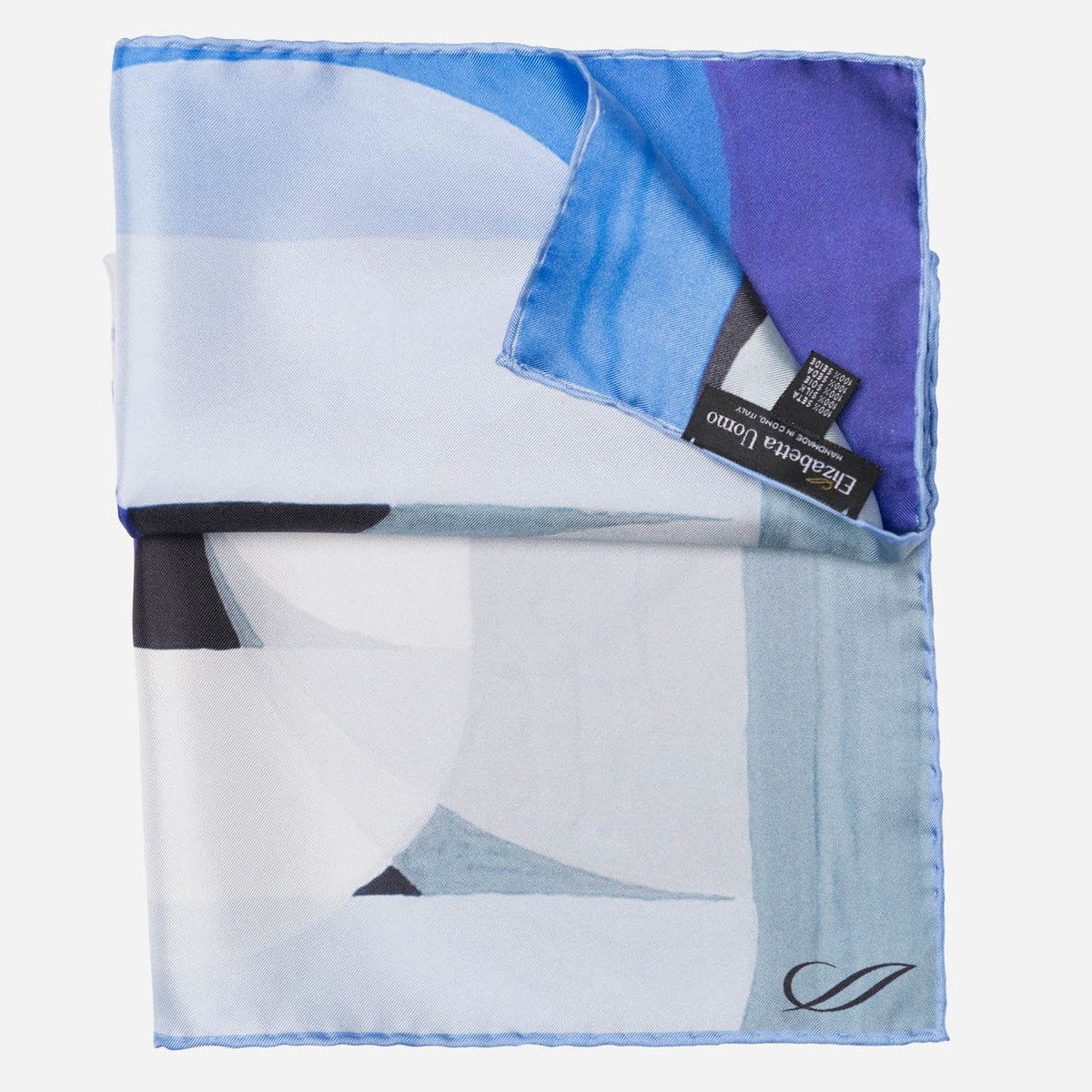 Blue Grey Violet Italian Suit Pocket Square