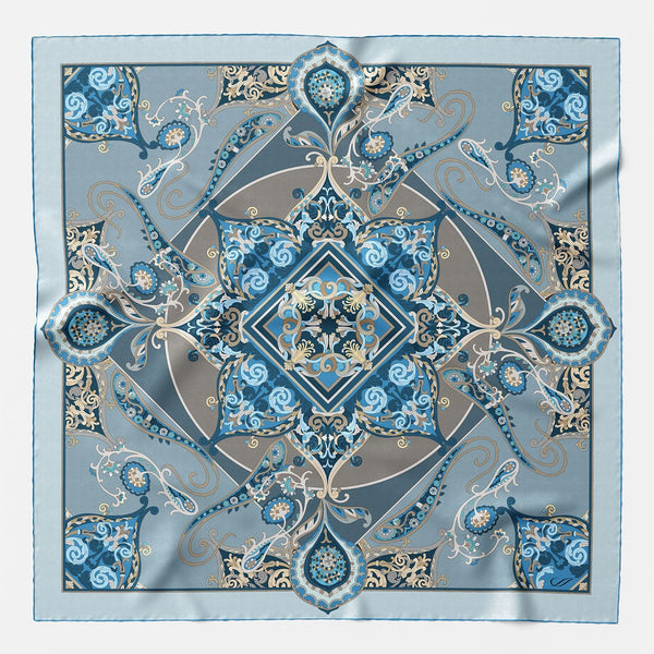 Women's Blue Silk Square Scarf
