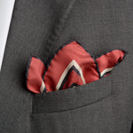 Black & Burgundy Silk Italian Pocket Square