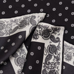 Italian Silk Bandana Neckerchief - Black