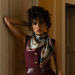 Women's Italian Green Silk Square Scarf