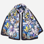 Long Silk Scarf - Lavender Tiffany Glass