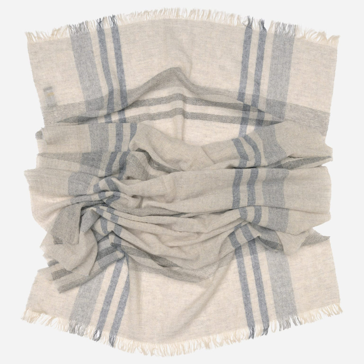 Beige Plaid 100% Italian Cashmere Scarf