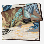 Italian Designer Aqua Silk Pocket Square