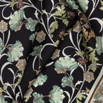 Italian Silk Pocket Square Black Floral