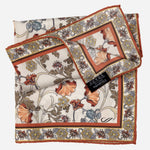 Orange Floral Italian Silk Pocket Square