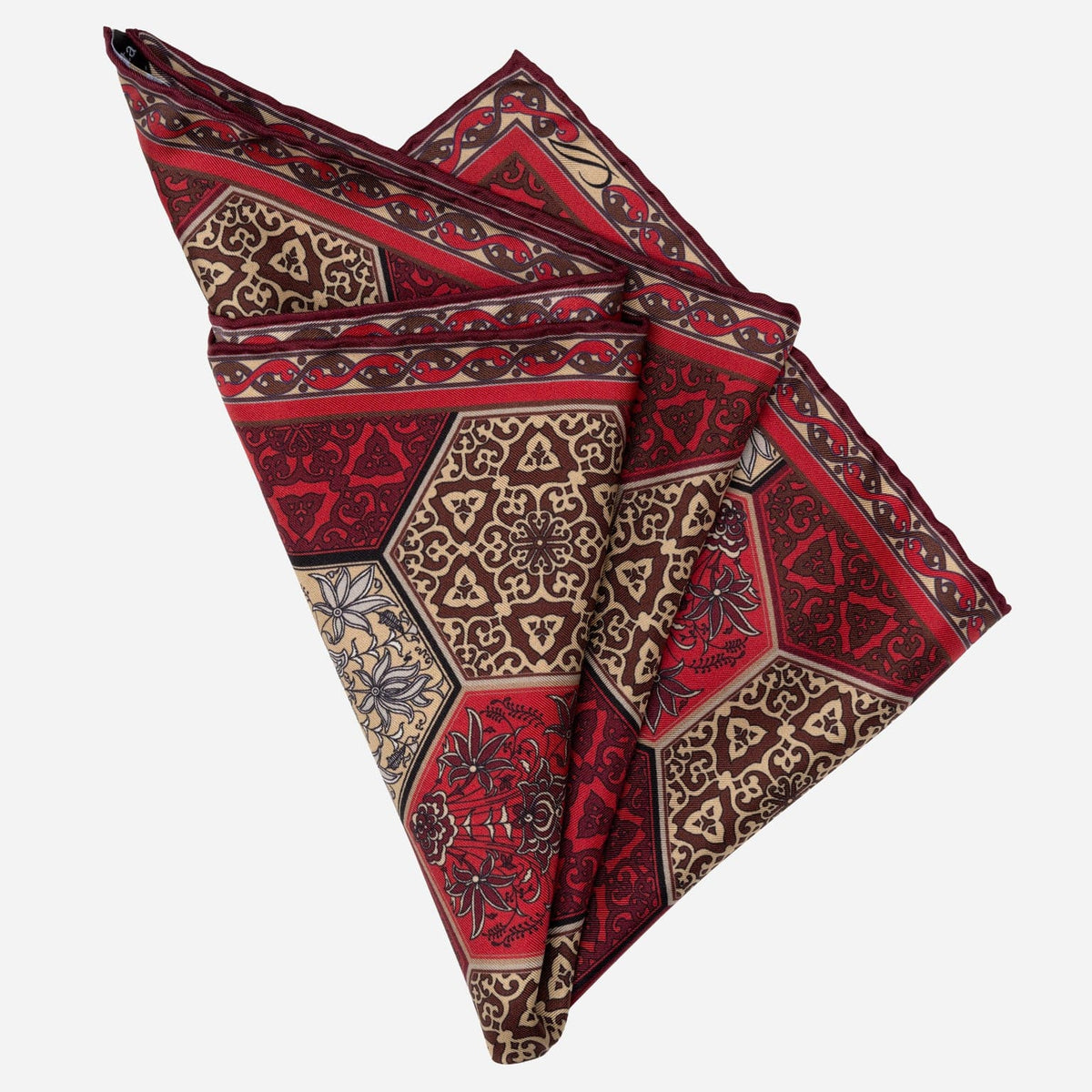 Luxury Italian Red Silk Pocket Square