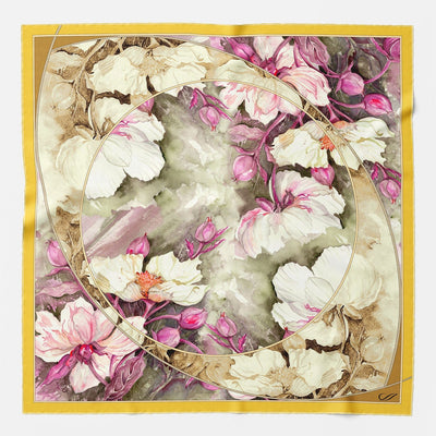 Women's Silk Bandana Floral Gold