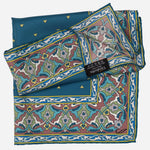 Italian Designer Teal Silk Pocket Square