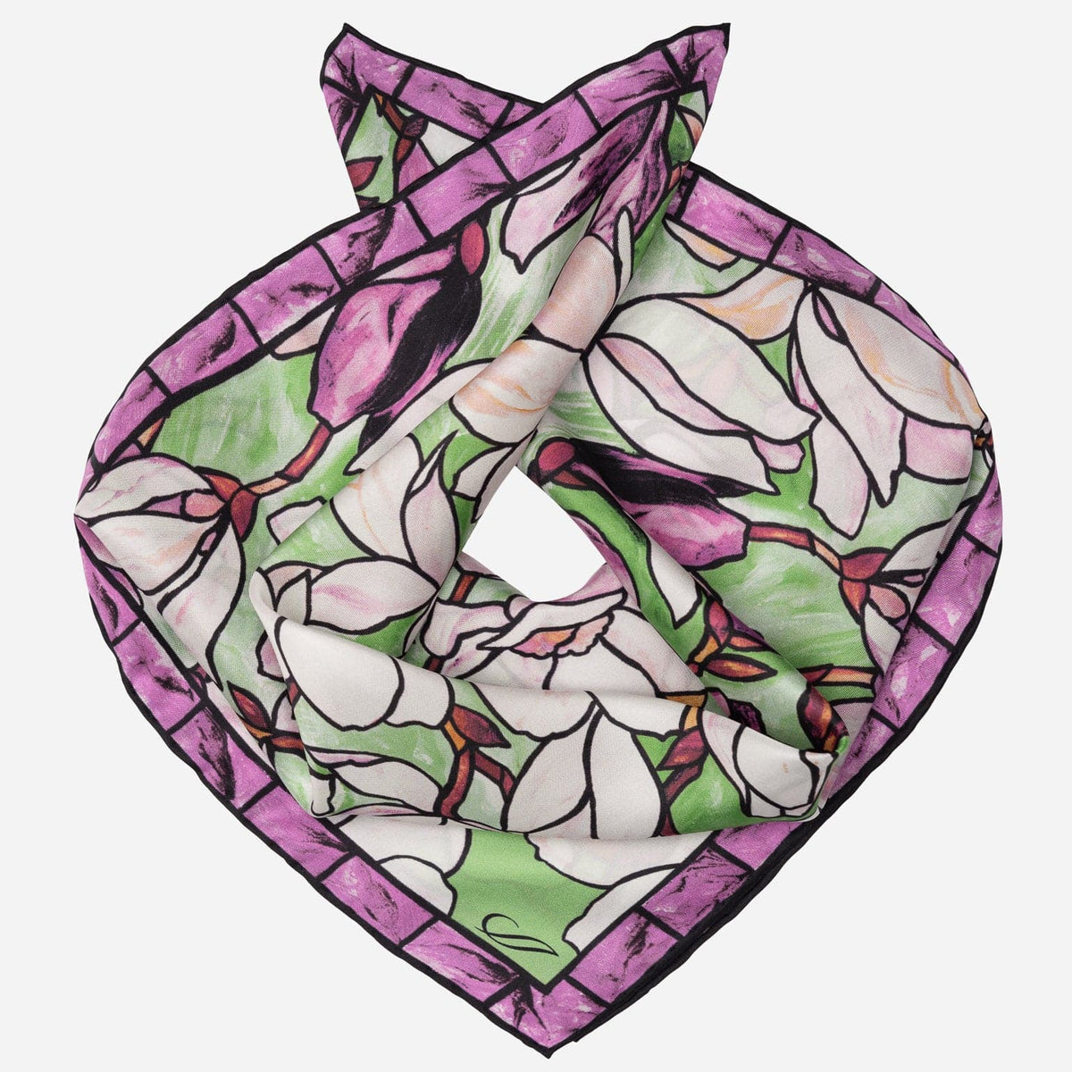 Women's Silk Bandana Pink Floral