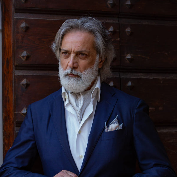Silver Italian Silk Ascot Tie