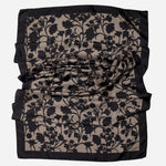 Black Floral Italian Silk Evening Shawl