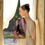 Plum Italian Designer Silk Scarf