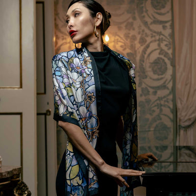 Italian designer luxury silk long scarf