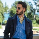 Italian Yellow Paisley Silk Ascot Tie