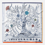 Blue Modal Linen Silk Square Scarf