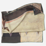 Brown Italian Designer Silk Scarf