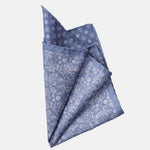 Blue Double Sided Silk Pocket Square