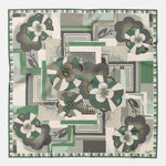 Italian Green Floral Silk Pocket Square