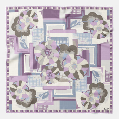 Lavender Floral Italian Silk Pocket Square