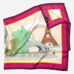 Green and Magenta Silk Square Scarf